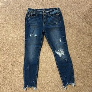 Judy Blue Mid Rise Distressed Jeans